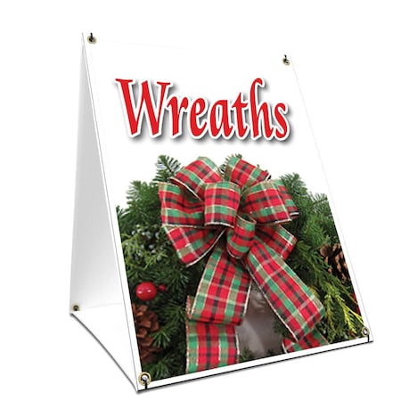 Signmission Wreaths, 36 Inch x 24 Inch A-frame Yard Sign, Plastic Sign SBC-2436-Wreaths