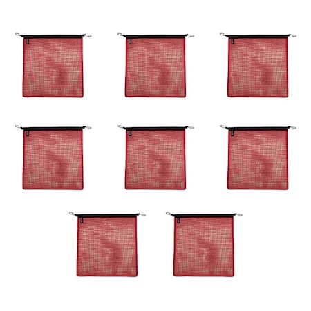 Mytee Products Vinyl Mesh Flag Red 18in x 18in with Rubber Bungees DOT Compliant, 8PK VMF-Bx8