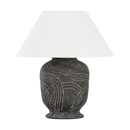 Troy Lighting Loft & Thought X Pecola 1 Light Table Lamp 22 In. Patina Brass/Ceramic Windswept Ash PTL2424-PBR/CAN