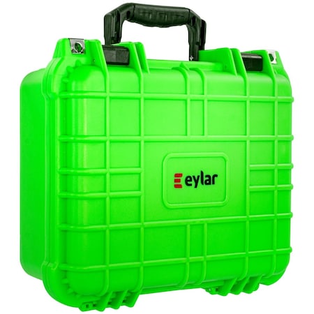Eylar Compact 13.37in Gear Hard Case Waterproof w/ Foam Neon Green SA00001-NGRN