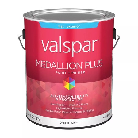 Valspar Medallion Plus Premium Paint & Primer Flat Exterior Paint Wht 1 Gal. 028.0025000.007