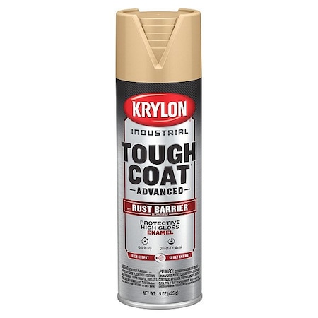 Krylon Industrial Spray Paint, Tan, Gloss, Solvent, 15 oz K00719008