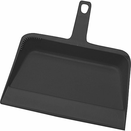 Genuine Joe Heavy-Duty Plastic Dust Pan - 12 Wide - Plastic - Black, 12PK GJO02406CT