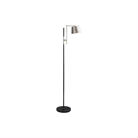 Monarch Specialties Lighting, 65"h, Floor Lamp, Black Metal, Nickel Shade, Contemporary I 9693