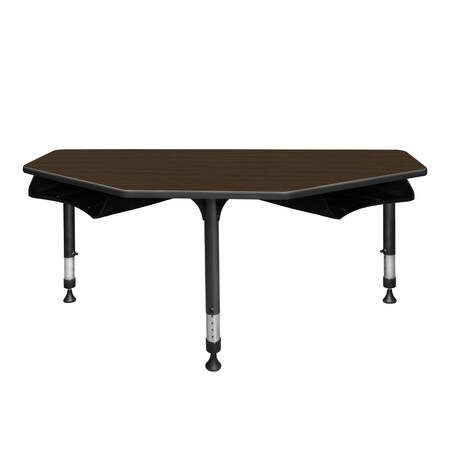 Regency I-Promise Student Classroom Desk W/ Book Storage, 60 in W X Wood, Metal, Neo Walnut IP2SD2BX6024NW