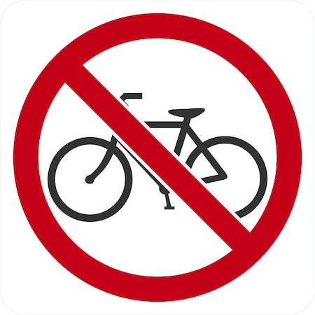 Lyle No Bicycle Symbol, 24x24, Engineer Grade, White G-13692-EG_24x24