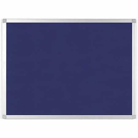 Mastervision Blue Felt Bulletin Board, 18" X 24", Aluminum Frame FA02439214