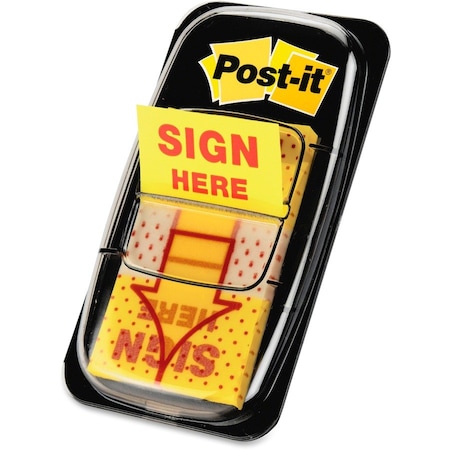 Post-It Sign Here Flags, 1"x1.7", Yellow, 4/p, PK4 680-SH12