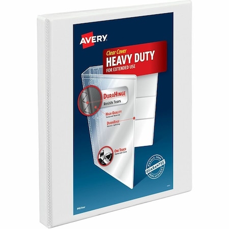 Avery Ring Binder, White, Polypropylene AVE05234