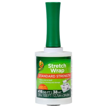 Duck Brand Stretch Wrap, 1000 ft L, 5 in W, Plastic, Clear 285848