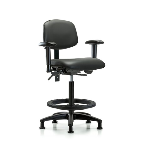 Blue Ridge Ergonomics Vinyl Chair, Vinyl, Adjustable Arms BR-VHBCH-RG-T1-A1-BF-RG-8823