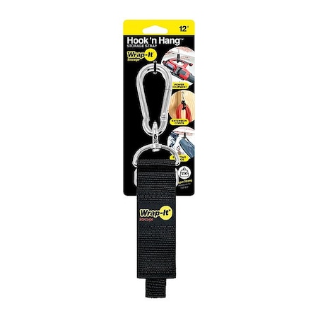 Wrap-It Storage Hook-and-Loop Cable Strap, Polypropylene 100-HNH-12BL