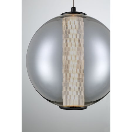 Euf Atomo, Pendant, 9", Matte Black, Smoked Glass 45735-035