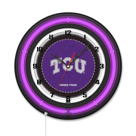 Holland Bar Stool Texas Christian University 19 Double Neon Wall Clock Clk19BK