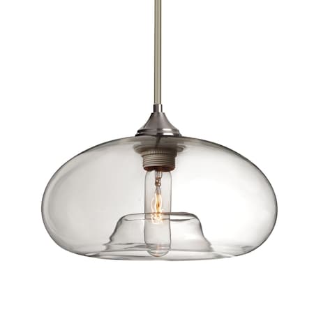 Besa Lighting Bana Cord Pendant, Clear, Satin Nickel Finish, 1x60W Incandescent 1TT-BANACL-SN
