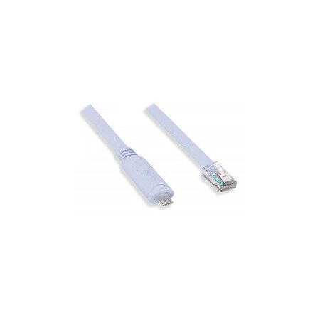Cable Wholesale USB C Male to RJ45 Male 8P8C Flat Console Cable, Periwinkle Blue, 10 foot 10U3-38110