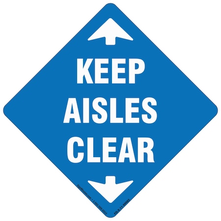Signmission Keep Aisle Clear Non-Slip Floor Graphic, 11in Vinyl, 6PK, 11 in L, 11 in H, FD-2-X-11-6PK-99985 FD-2-X-11-6PK-99985