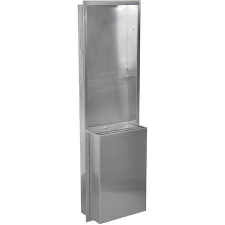 Tork 12 gal Rectangular Trash Can, Silver, None, Stainless Steel, 17 1/8 in 309051