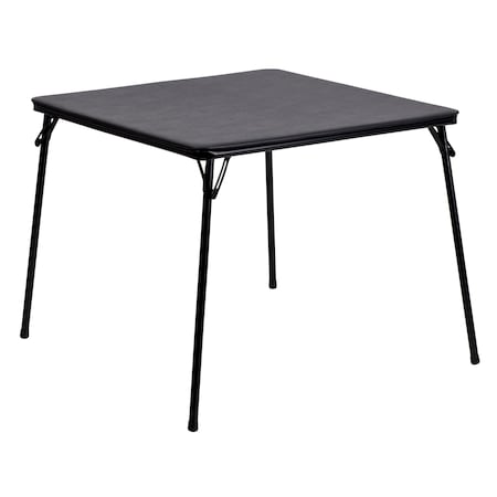 Flash Furniture Square Folding Table, Foam, Medium Density Fiberboard, Metal, Plastic, Vinyl Top, Black JB-2-GG