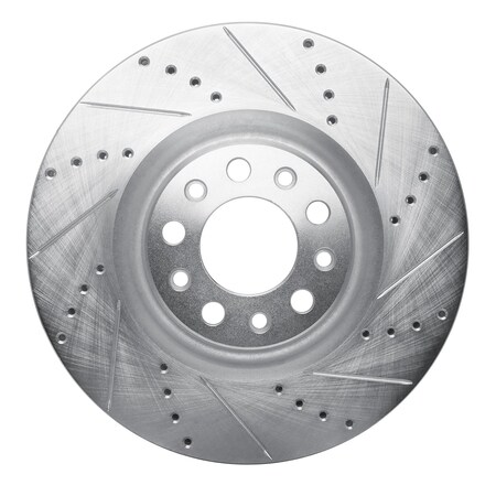 Dynamic Friction Co DFC Brake Rotor - Drilled and Slotted - Silver 631-16012R