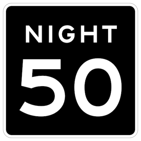 Sign Solutions Usa Traffic Sign, 48 in Width, Aluminum Sign, Square DUS06HWT4848R2-3P50