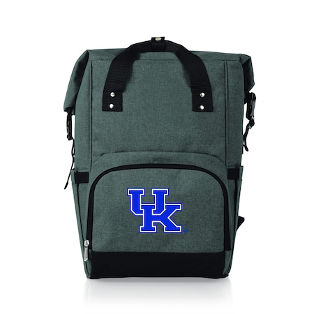 Picnic Time Family Of Brands NCAA Kentucky Wildcats On The Go Roll-Top Backpack CoolerHeathered Gray 616-00-105-266-0
