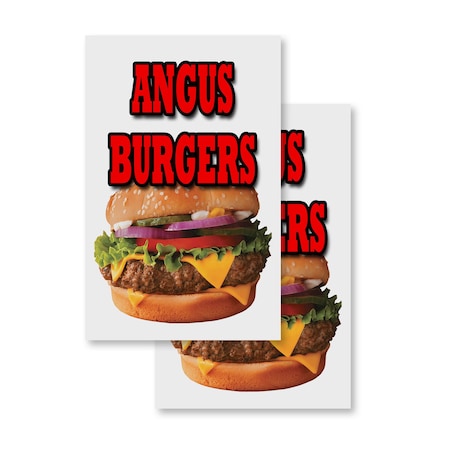 Signmission Angus Burgers, Vinyl Decals Only 24 Inch x 36 Inch, Vinyl Decal, 2PK DSB-2436-2PACK-Angus Burgers