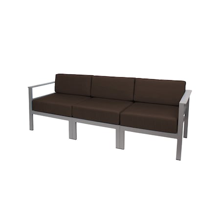 Bfm Seating Belmar 82in Outdoor Sectional Sofa with Sunbrella Cushions, Soft Gray Frame PH6101SG-57014