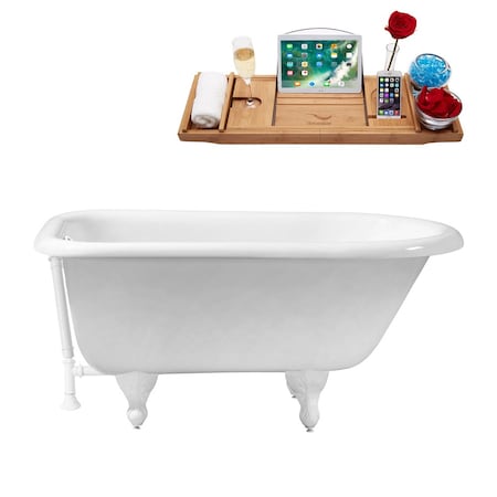 Streamline 48 in L, 30.1 in W, Glossy White, Porcelain-Enamel Cast Iron, Reversible R5101WH-WH