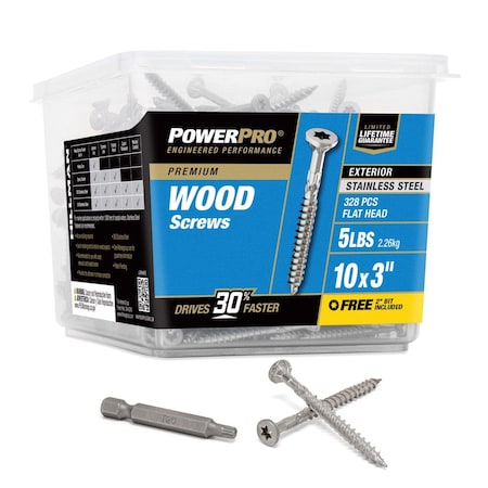 Hillman Power Pro No. 10 in. X 3 in. L Stainless Steel Star Flat Head Premium Deck Screws 5 lb 328 p 48628V4