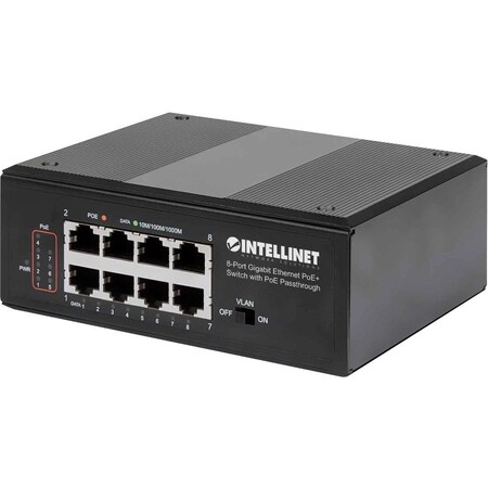 Intellinet Network Solutions NETWORK SOLUTIONS 8-PORT GIGABIT ETHERNET POE+ SWITCH WITH POE PASSTH 561624