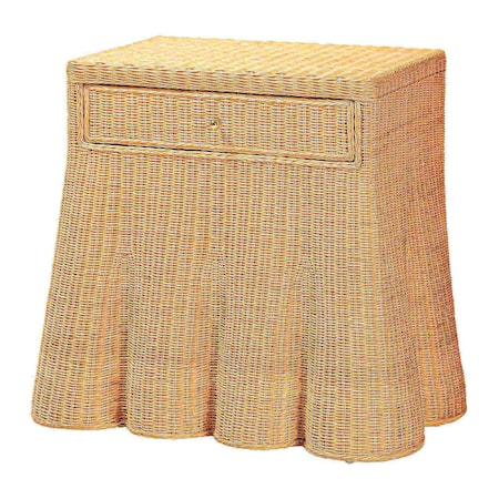 Bali & Pari Chica Scalloped Natural Rattan Console Table 264-14217-ZORO
