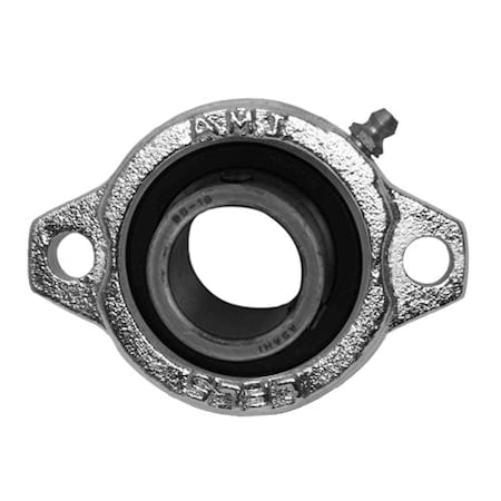 Ami Bearings SINGLE ROW BALL BEARING - 15MM NARROW SET SCREW NICKEL 2-BOLT FLANGE BLFL2NP