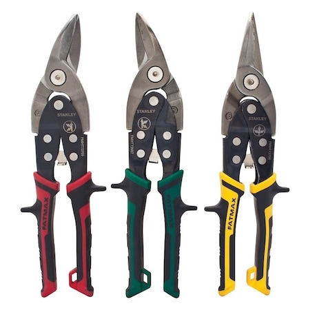 Fatmax Aviation Snip Set, Straight, Left, Right Cut, Chrome Molybdenum Steel Blade FMHT73558