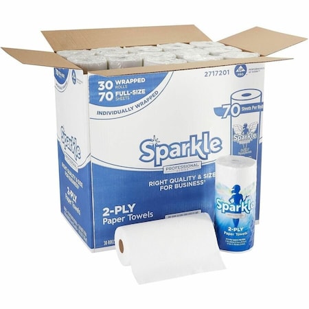 Georgia-Pacific Sparkle ps Premium Perforated Roll Paper Towels, 2 Ply, 70 Sheets, 52 ft, White 2717201