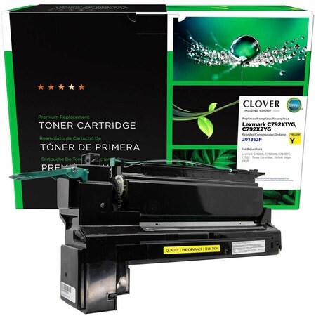 Cig Clover Imaging Remanufactured High Yield Yellow Toner Cartridge for Lexmark C792 201362P