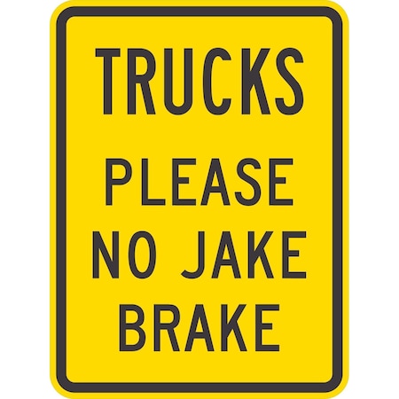 Lyle Trucks Please No Jake Brake, 18x24, Non-Reflective, Yellow G-10975-NA_18x24