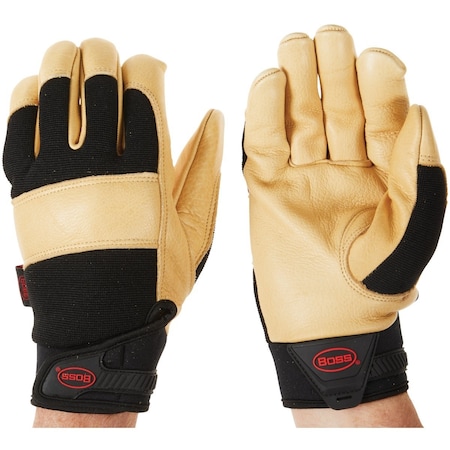 Boss Job Master Aqua Armor Mens Large Black & Tan Leather Work Glove B81051-L