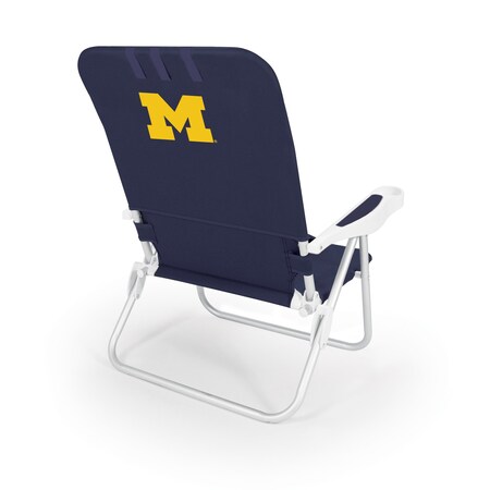Picnic Time Family Of Brands NCAA Michigan Wolverines Monaco Reclining Backpack Beach Chair, Outdoor Folding Lounge Chair 790-00-138-344-0