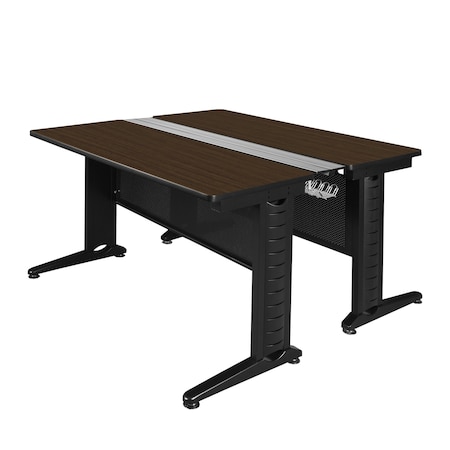 Regency Fusion 2 Person Bench Workstation, 48 in W X Wood, Metal, Neo Walnut MFB4858NW