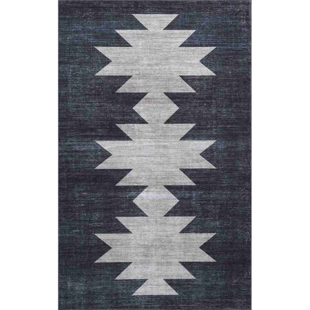 Jonathan Y Peyton Minimalist Geometric Totem Non-Slip Machine-Washable Charcoal/Cream 8 ft. x 10 ft. Area Rug WSH510H-8