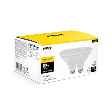 Feit Electric Feit PAR38 E26 Medium LED Bulb Bright White 90 Watt Equivalence, 2PK PAR389083010K/2