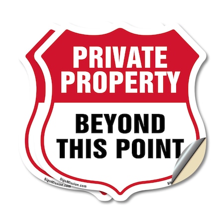 Signmission Private Property Shield Sign Private Pro, 12 inch X 12 inch, Vinyl Decal, 2PK SHI-D-2PACK-12-444
