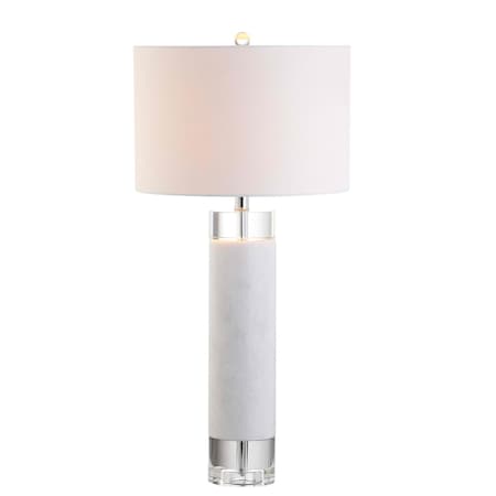Jonathan Y Hunter 32" Marble/Crystal LED Table Lamp, White JYL5000A