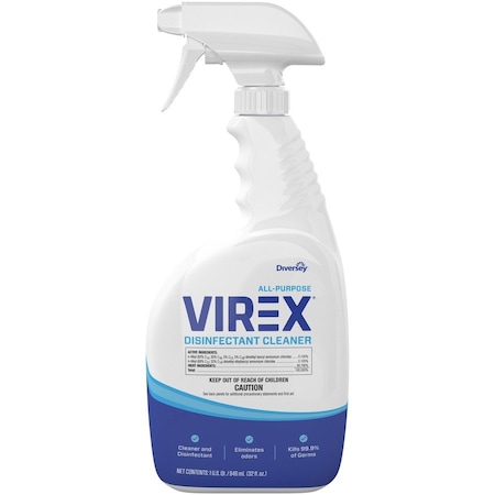 Diversey All-Purpose Virex Disinfect Cleaner, 32 fl oz (1 quart) Citrus, Clear, 8 PK DVOCBD540533