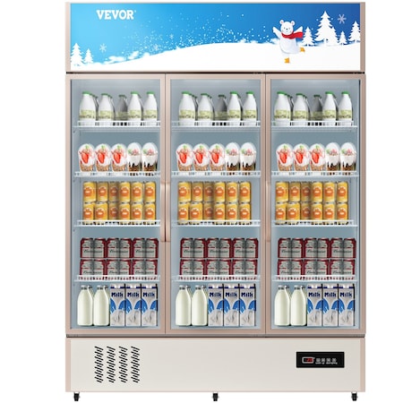 Vevor Commercial Merchandiser Refrigerator Beverage Cooler 3 Doors 59"x27"x79" LC-1500