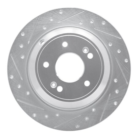 Dynamic Friction Co DFC Brake Rotor - Drilled and Slotted - Silver 631-21041L