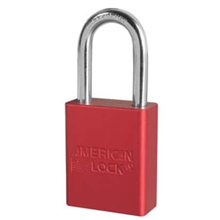 American Lock Keyed Alike Safety Padlock with 1.5 in. Shackle, Red , 6PK 045-A1106KARED-09226