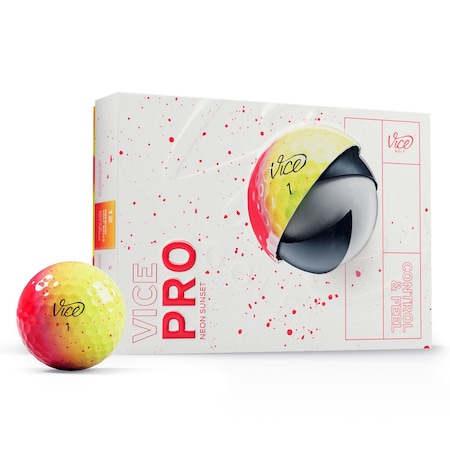 Vice Golf Pro Neon Sunset Drip Shade Golf Balls, 12PK 111233