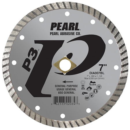 Pearl P3 General Purpose Turbo Blade 7 x .080 x 5/8, DIA, 7/8 DIA007BL
